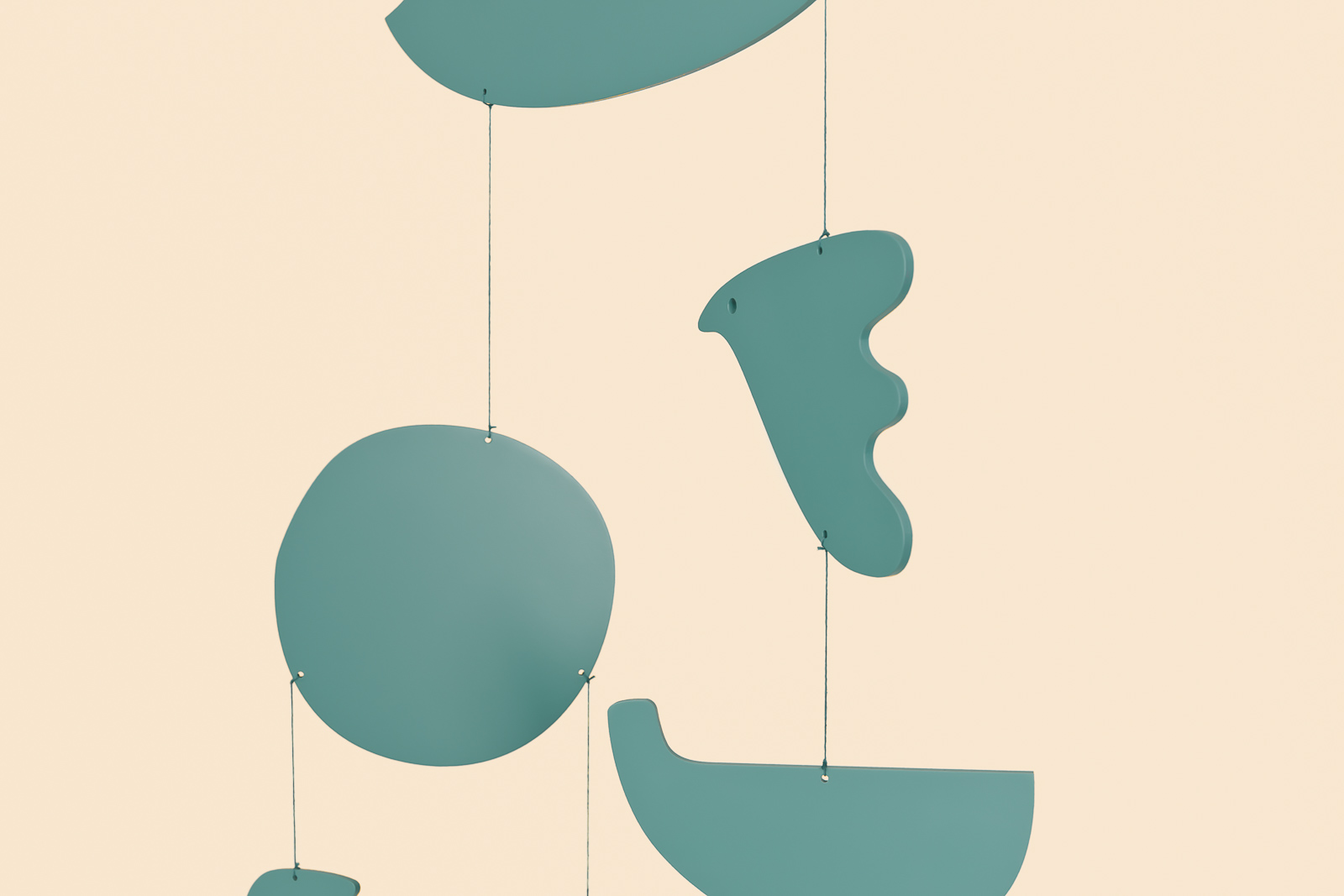 Detailansichten Mobiles: "Paloma Meeresgrün"